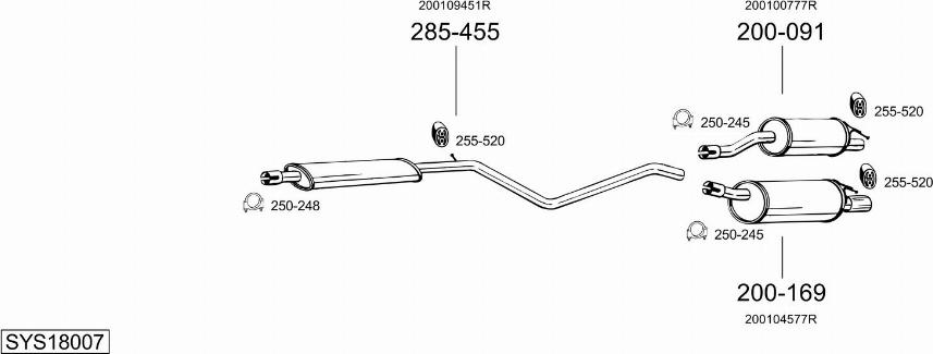 Bosal SYS18007 - Система випуску ОГ autocars.com.ua