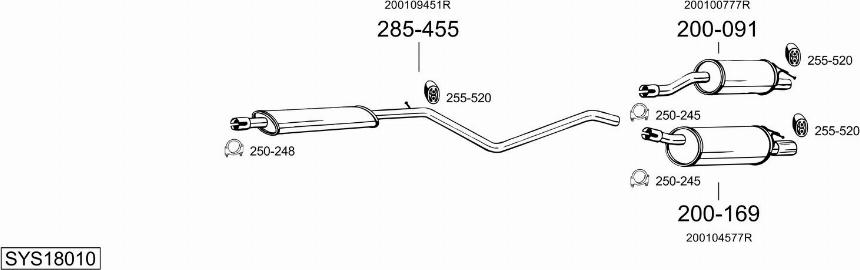 Bosal SYS18010 - Система випуску ОГ autocars.com.ua