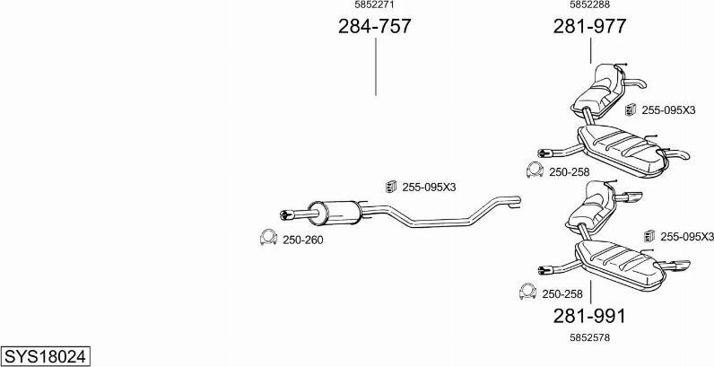 Bosal SYS18024 - Система выпуска ОГ avtokuzovplus.com.ua