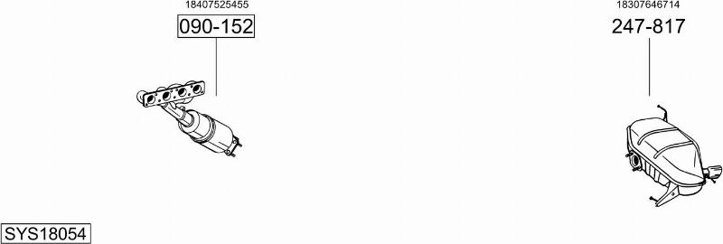 Bosal SYS18054 - Система випуску ОГ autocars.com.ua