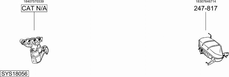 Bosal SYS18056 - Система випуску ОГ autocars.com.ua