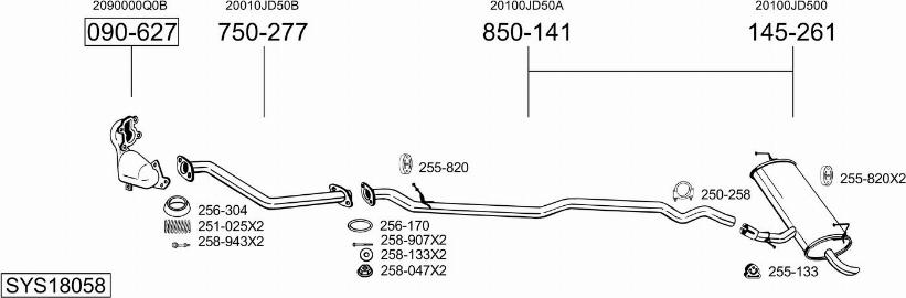 Bosal SYS18058 - Система выпуска ОГ avtokuzovplus.com.ua