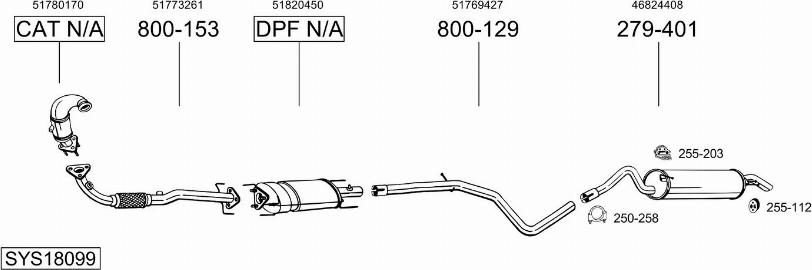 Bosal SYS18099 - Система випуску ОГ autocars.com.ua