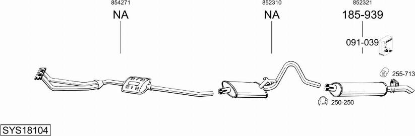 Bosal SYS18104 - Система випуску ОГ autocars.com.ua