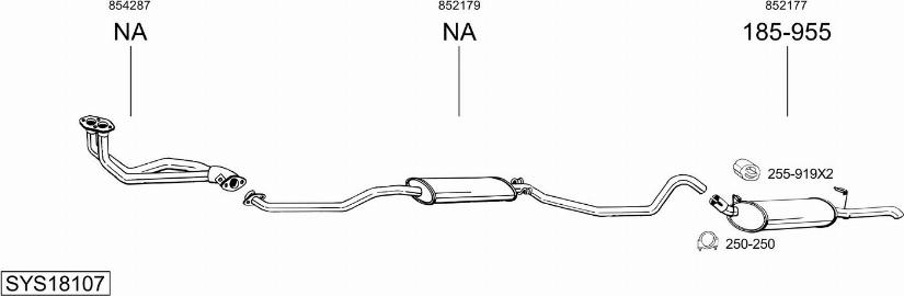 Bosal SYS18107 - Система випуску ОГ autocars.com.ua