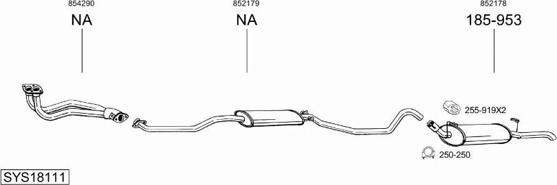 Bosal SYS18111 - Система випуску ОГ autocars.com.ua