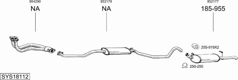 Bosal SYS18112 - Система випуску ОГ autocars.com.ua