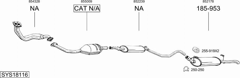 Bosal SYS18116 - Система випуску ОГ autocars.com.ua