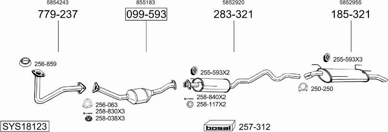 Bosal SYS18123 - Система выпуска ОГ avtokuzovplus.com.ua