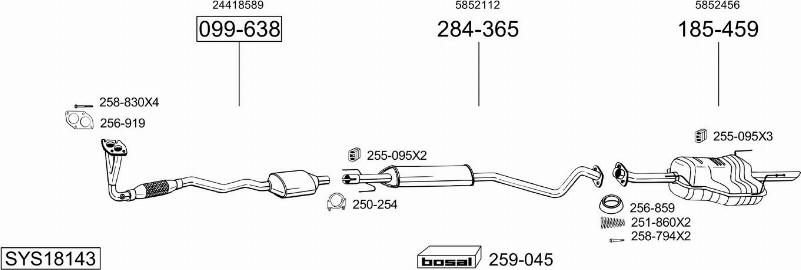 Bosal SYS18143 - Система випуску ОГ autocars.com.ua