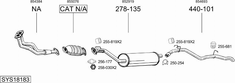 Bosal SYS18183 - Система випуску ОГ autocars.com.ua