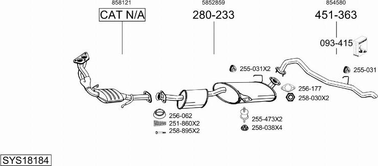 Bosal SYS18184 - Система випуску ОГ autocars.com.ua