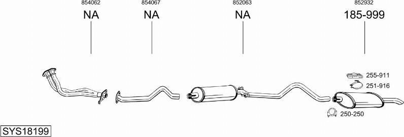 Bosal SYS18199 - Система випуску ОГ autocars.com.ua