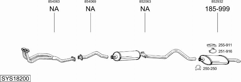 Bosal SYS18200 - Система випуску ОГ autocars.com.ua