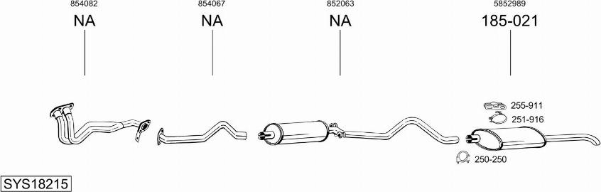 Bosal SYS18215 - Система випуску ОГ autocars.com.ua