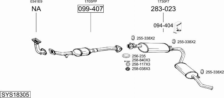 Bosal SYS18305 - Система випуску ОГ autocars.com.ua