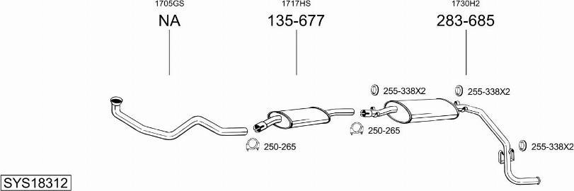 Bosal SYS18312 - Система випуску ОГ autocars.com.ua