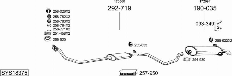 Bosal SYS18375 - Система випуску ОГ autocars.com.ua