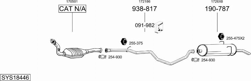 Bosal SYS18446 - Система випуску ОГ autocars.com.ua