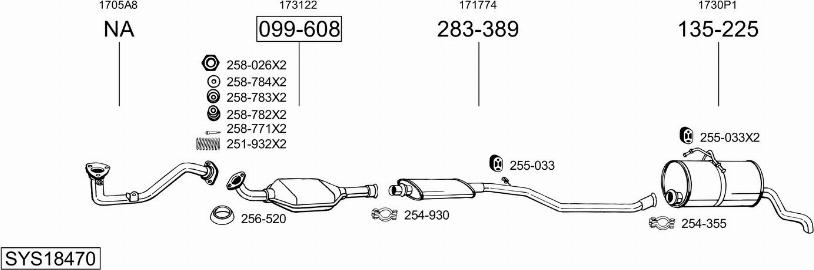 Bosal SYS18470 - Система выпуска ОГ avtokuzovplus.com.ua