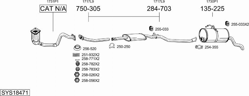 Bosal SYS18471 - Система выпуска ОГ avtokuzovplus.com.ua