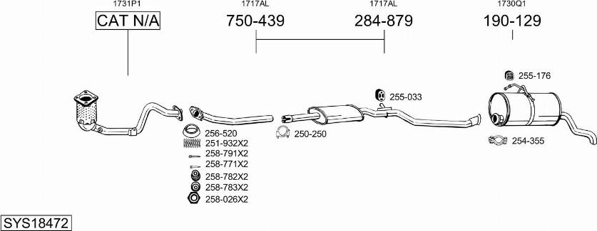 Bosal SYS18472 - Система выпуска ОГ avtokuzovplus.com.ua