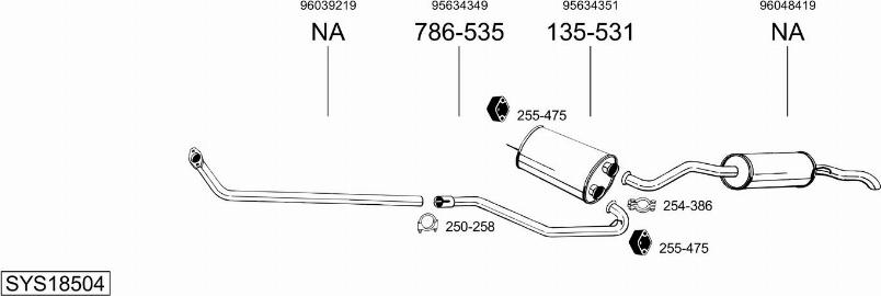 Bosal SYS18504 - Система випуску ОГ autocars.com.ua