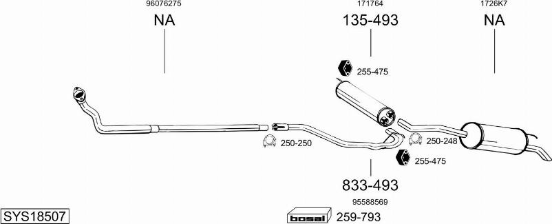 Bosal SYS18507 - Система випуску ОГ autocars.com.ua