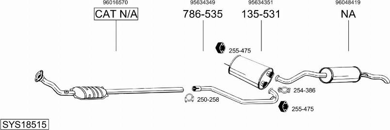 Bosal SYS18515 - Система випуску ОГ autocars.com.ua