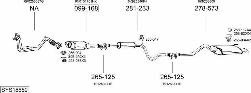Bosal SYS18659 - Система випуску ОГ autocars.com.ua