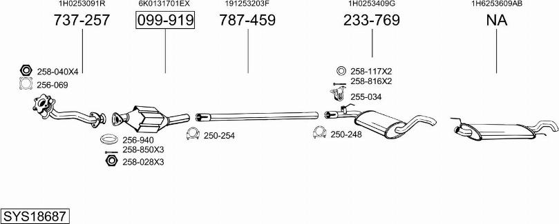 Bosal SYS18687 - Система выпуска ОГ avtokuzovplus.com.ua