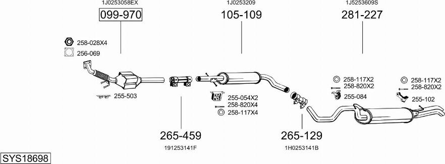 Bosal SYS18698 - Система выпуска ОГ avtokuzovplus.com.ua