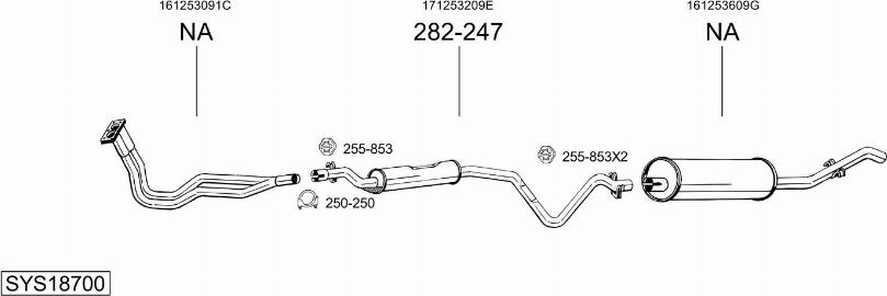 Bosal SYS18700 - Система випуску ОГ autocars.com.ua