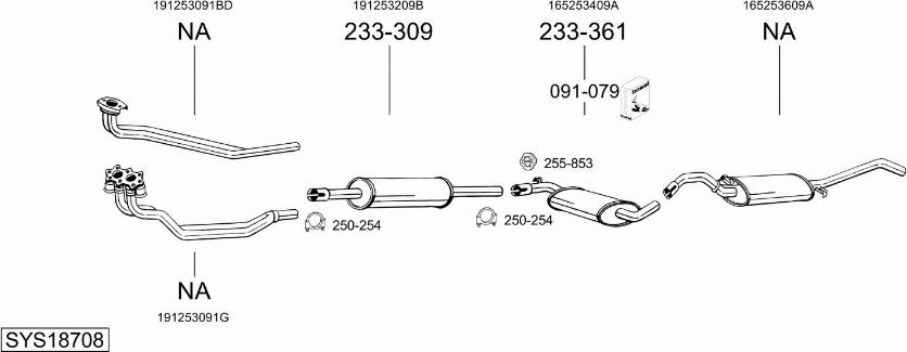 Bosal SYS18708 - Система випуску ОГ autocars.com.ua