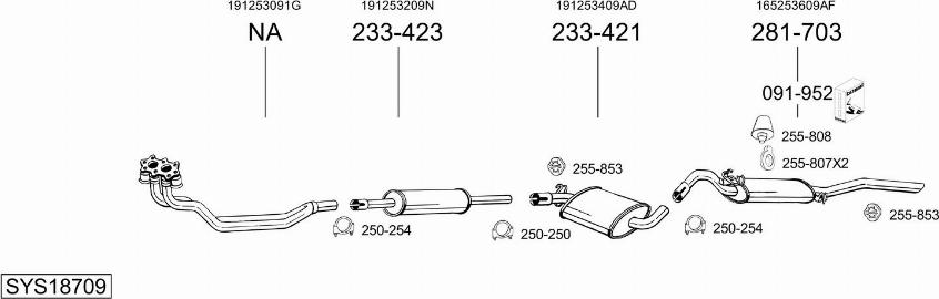 Bosal SYS18709 - Система випуску ОГ autocars.com.ua