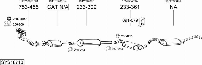 Bosal SYS18710 - Система випуску ОГ autocars.com.ua