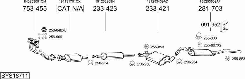 Bosal SYS18711 - Система випуску ОГ autocars.com.ua