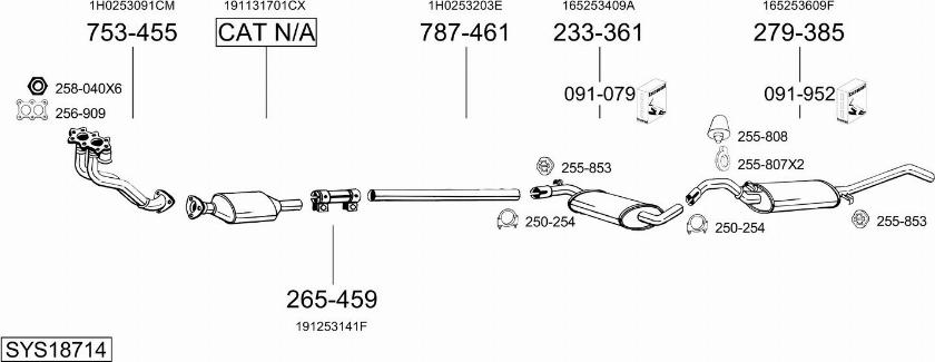 Bosal SYS18714 - Система випуску ОГ autocars.com.ua