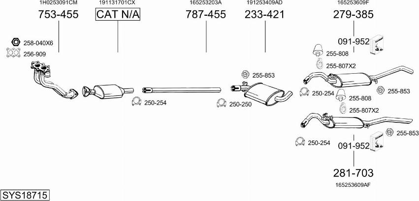 Bosal SYS18715 - Система випуску ОГ autocars.com.ua