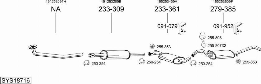 Bosal SYS18716 - Система випуску ОГ autocars.com.ua