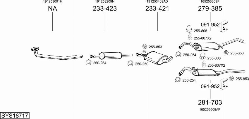 Bosal SYS18717 - Система випуску ОГ autocars.com.ua
