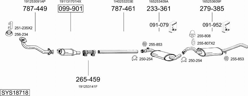 Bosal SYS18718 - Система випуску ОГ autocars.com.ua