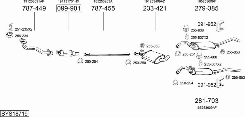 Bosal SYS18719 - Система випуску ОГ autocars.com.ua
