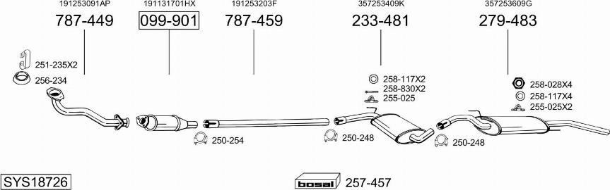 Bosal SYS18726 - Система випуску ОГ autocars.com.ua