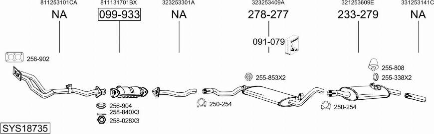Bosal SYS18735 - Система випуску ОГ autocars.com.ua
