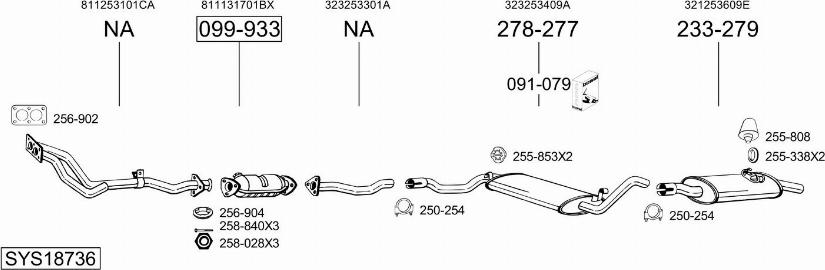Bosal SYS18736 - Система випуску ОГ autocars.com.ua