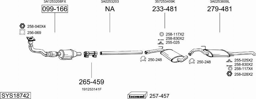 Bosal SYS18742 - Система випуску ОГ autocars.com.ua