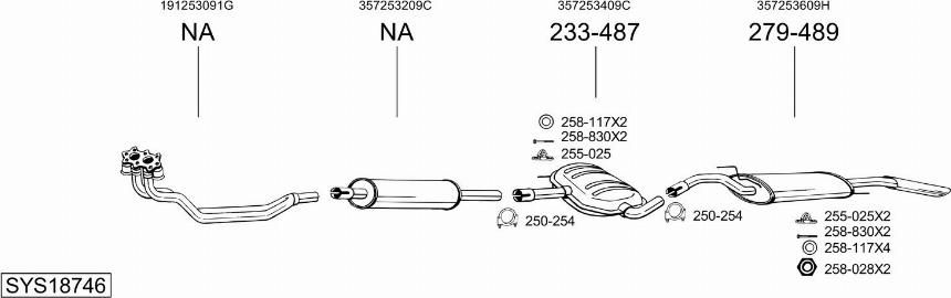 Bosal SYS18746 - Система випуску ОГ autocars.com.ua