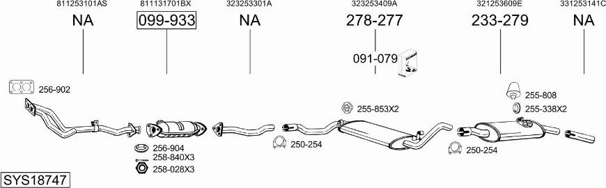 Bosal SYS18747 - Система випуску ОГ autocars.com.ua