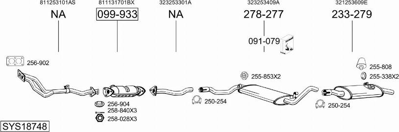 Bosal SYS18748 - Система випуску ОГ autocars.com.ua